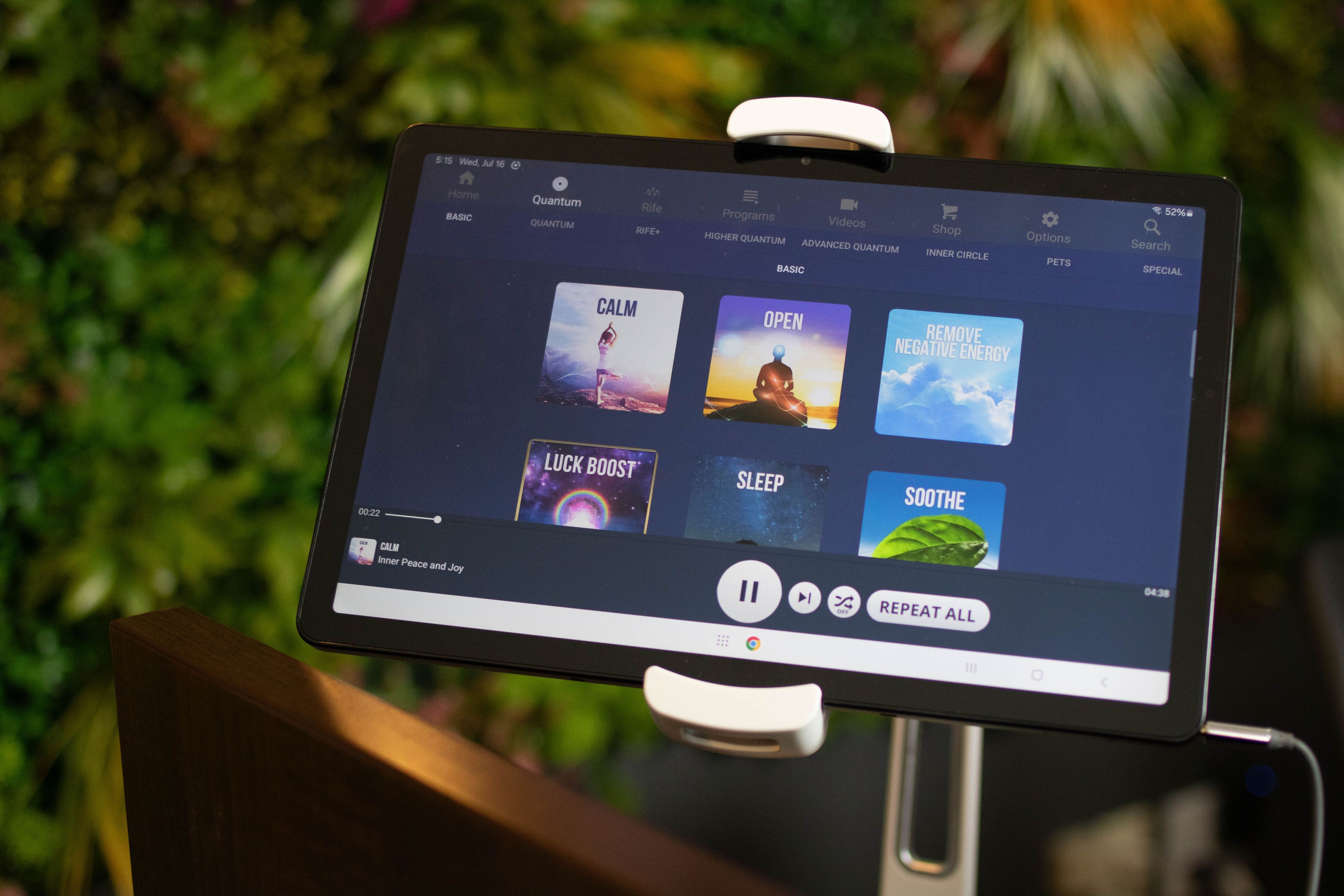Quantum Room tablet controls